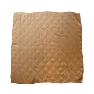 Armine Luxury Pure Silk Ombre All Over Logo Monogram Head Purse Scarf Brown